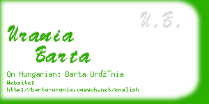 urania barta business card
